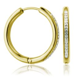 Steelx Stainless Steel Preciosa CZ Hoop Earrings