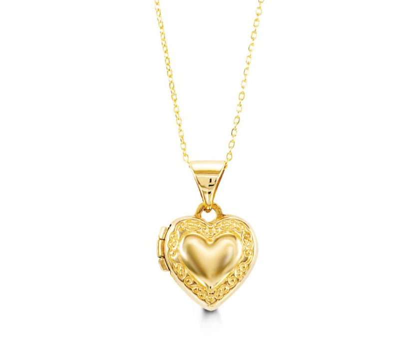 Children's Heart Locket Necklace (Available in White Gold and Yellow Gold)