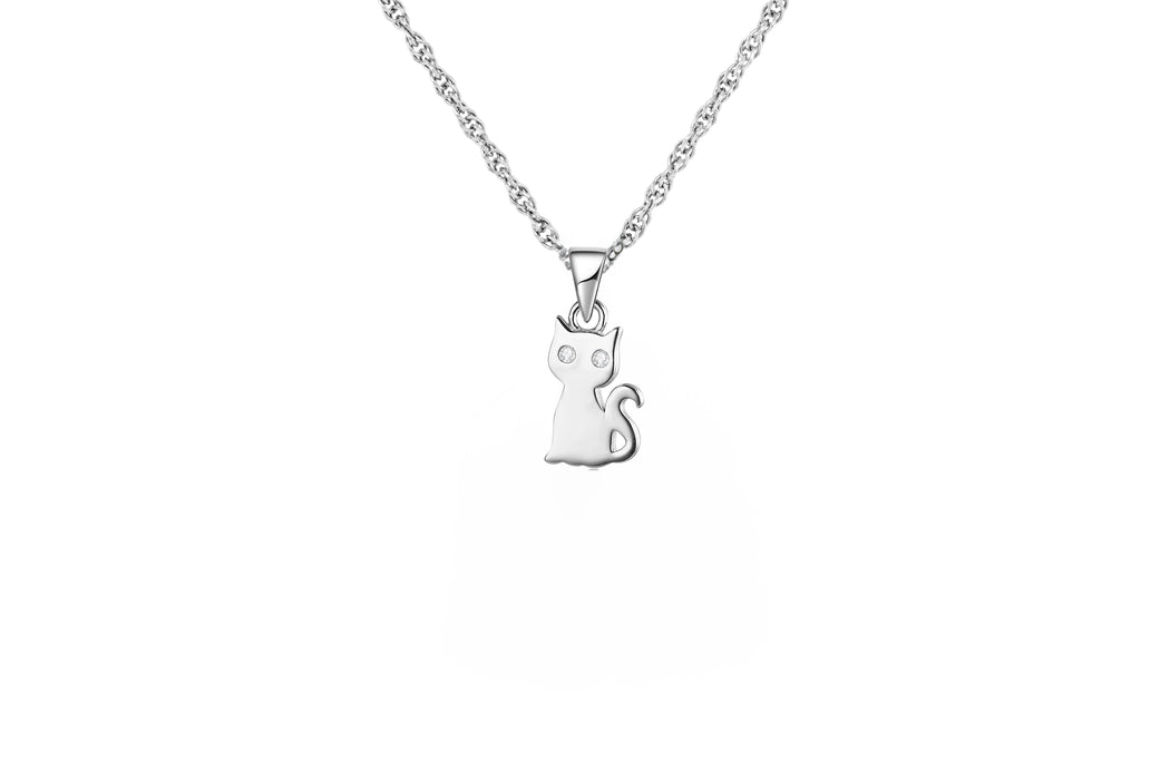 Sterling Silver Cat Necklace