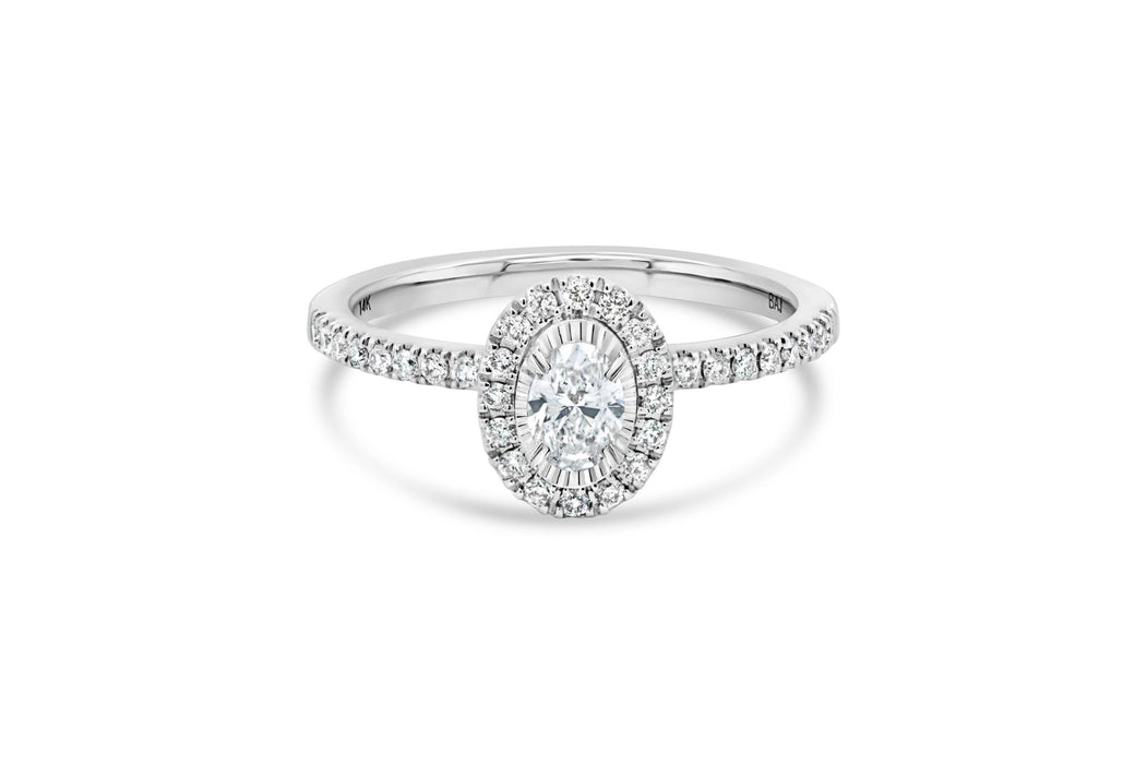 .25CT Center Diamond Oval White Gold Engagement Rings