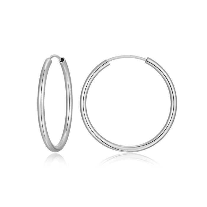 30mm Sterling Silver Hoop Earrings