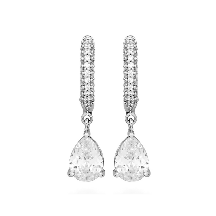 Casablanca Sterling Silver Pear Drop Earrings