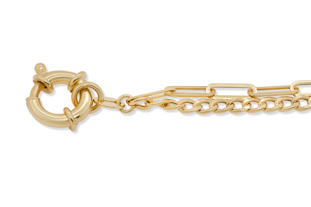 Yellow Gold Paperclip Bracelet