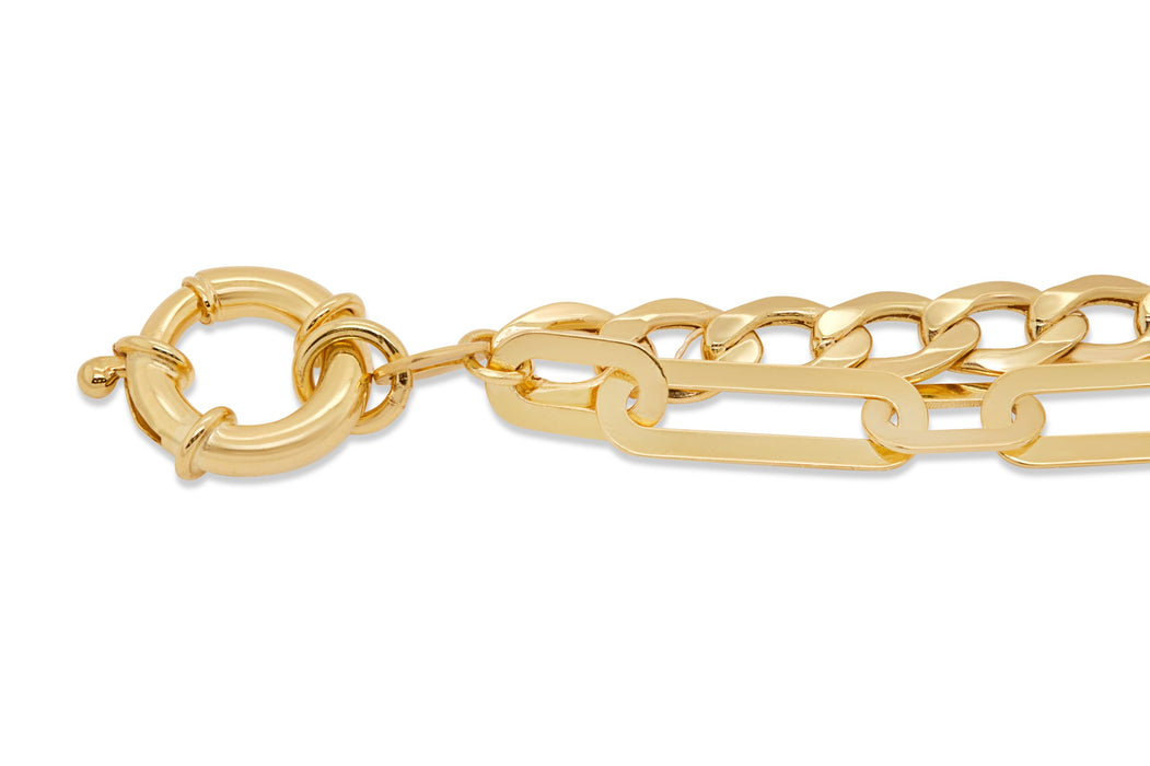 Yellow Gold Paperclip Bracelet