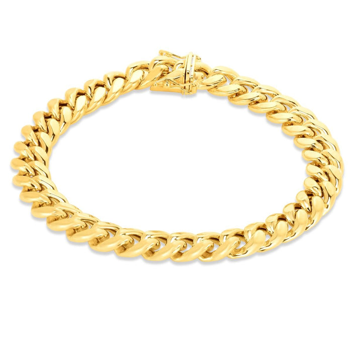 9.1mm Yellow Gold Men's Heavy Cuban Bracelet