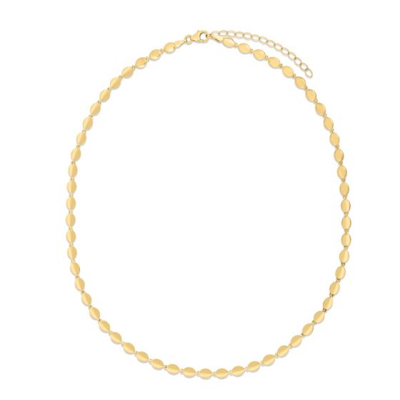 4MM Yellow Gold Pebble Beaded Necklace