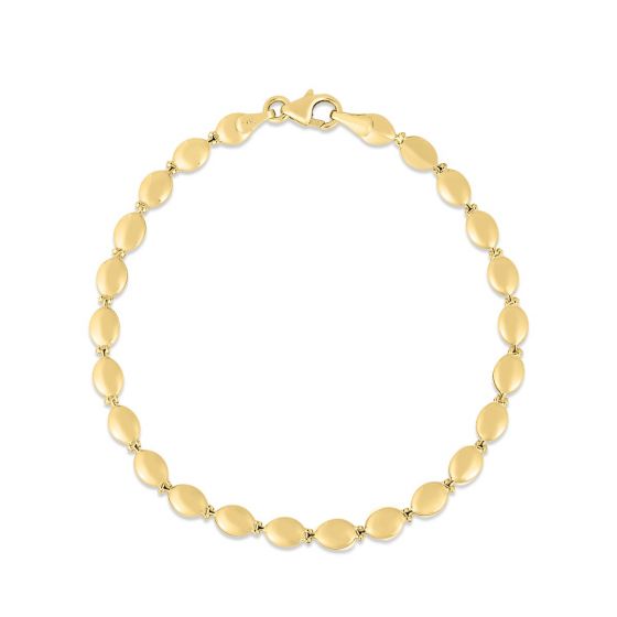 4MM Yellow Gold Pebble Bracelet