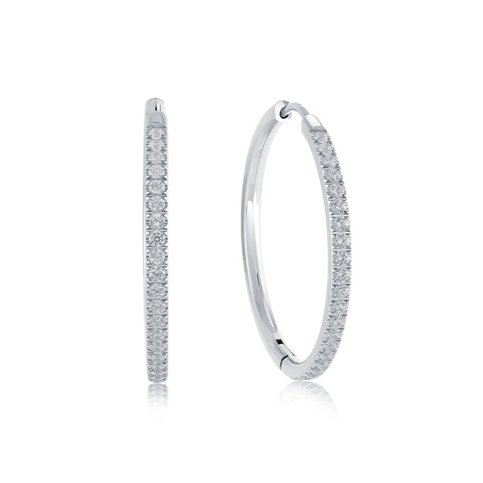 Italgem Stainless Steel Eternity Hoop Earrings