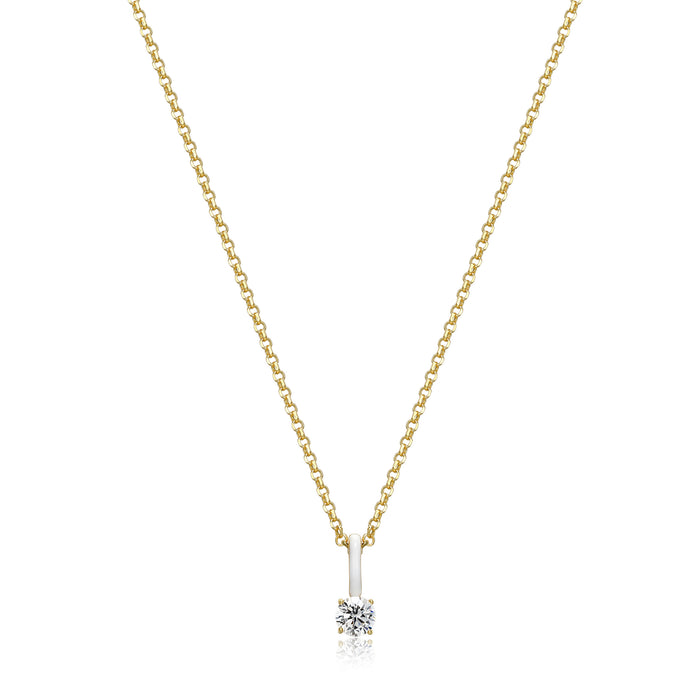 Gold Plated & White CZ Necklace