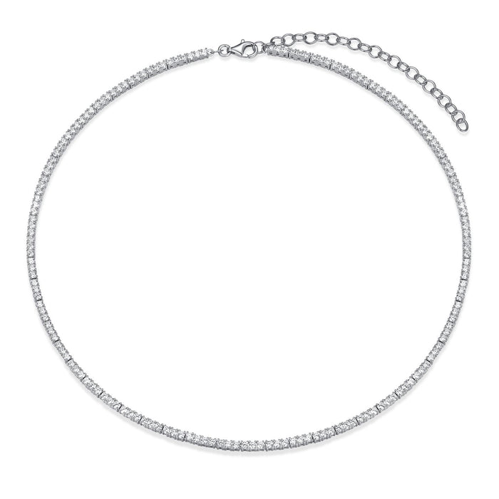 Sterling Silver CZ Tennis Necklace