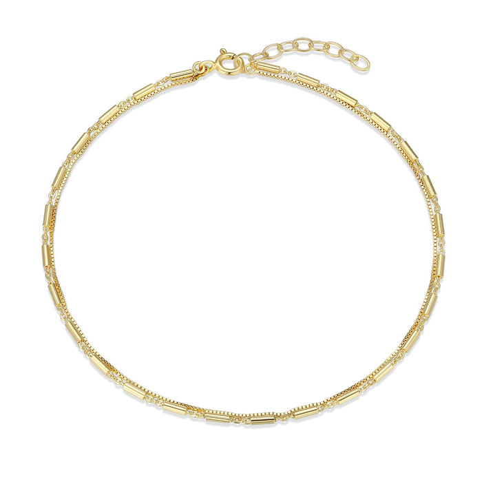 Gold Plated Layered Anklet