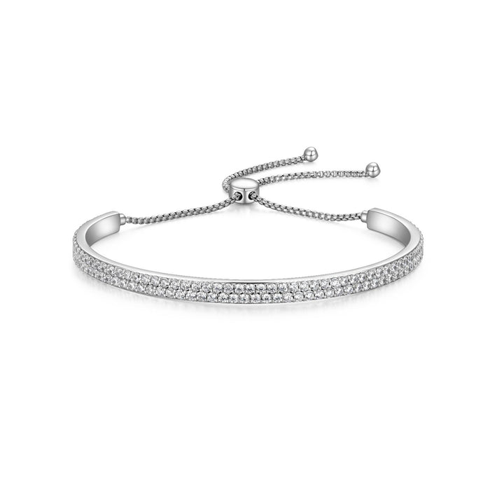 Sterling Silver Pave Bangle