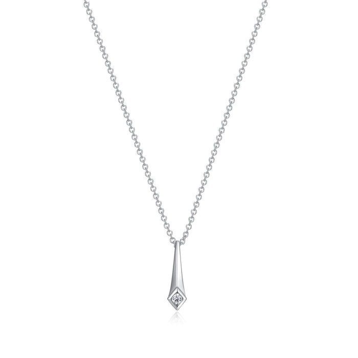 Sterling Silver & CZ Star Point Necklace