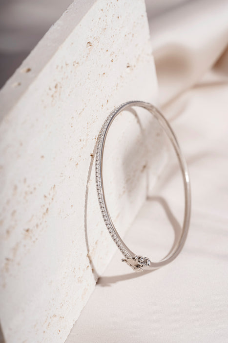 Casablanca Silver Hinged Bangle Bracelet