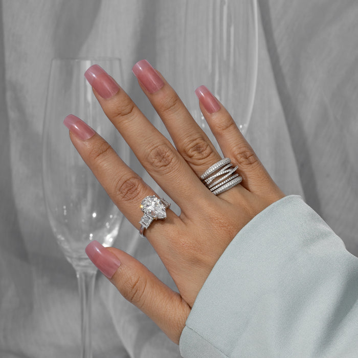 Casablanca Silver Crisscross Ring