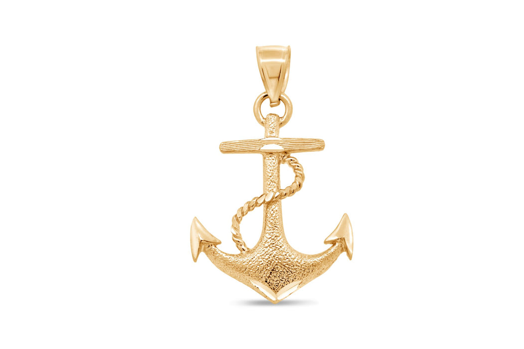 10kt Yellow Gold Anchor Pendant