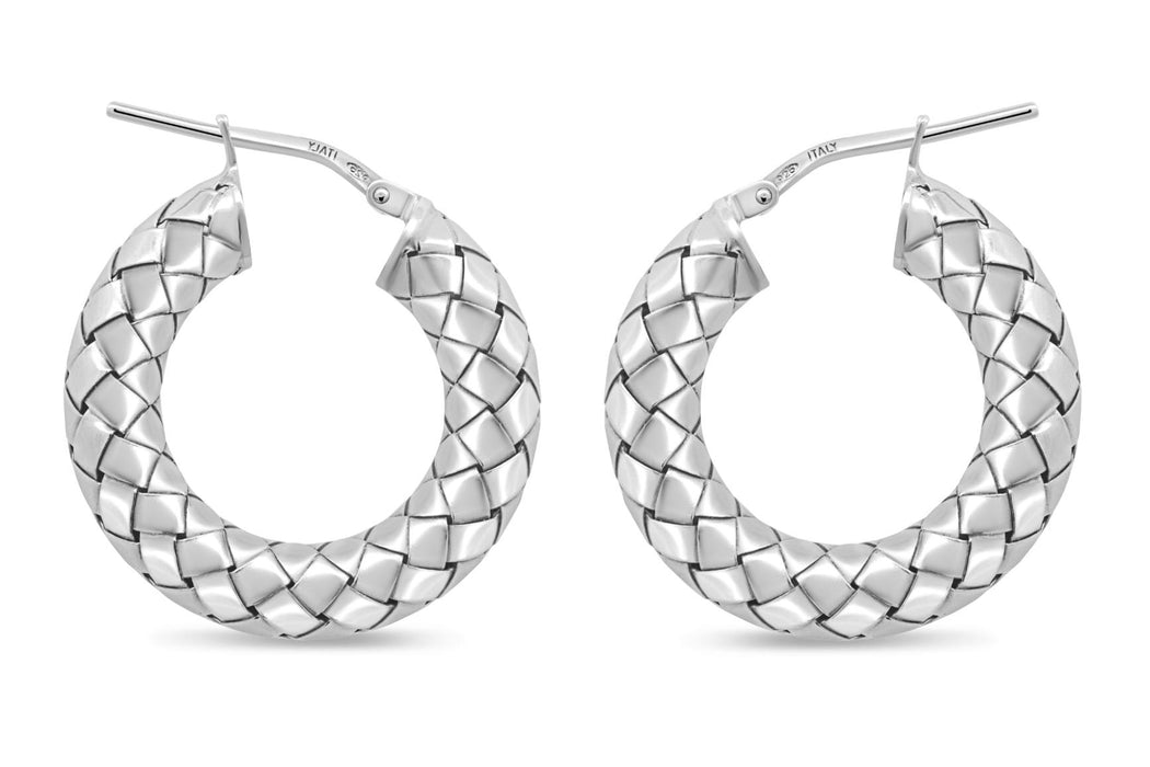 Sterling Silver Wide Path Earrings