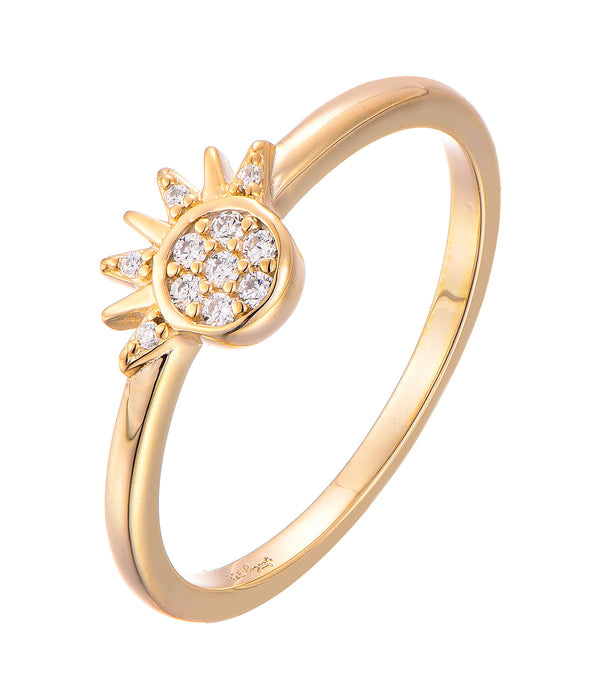 Casablanca Yellow Gold Plated Sun Ring