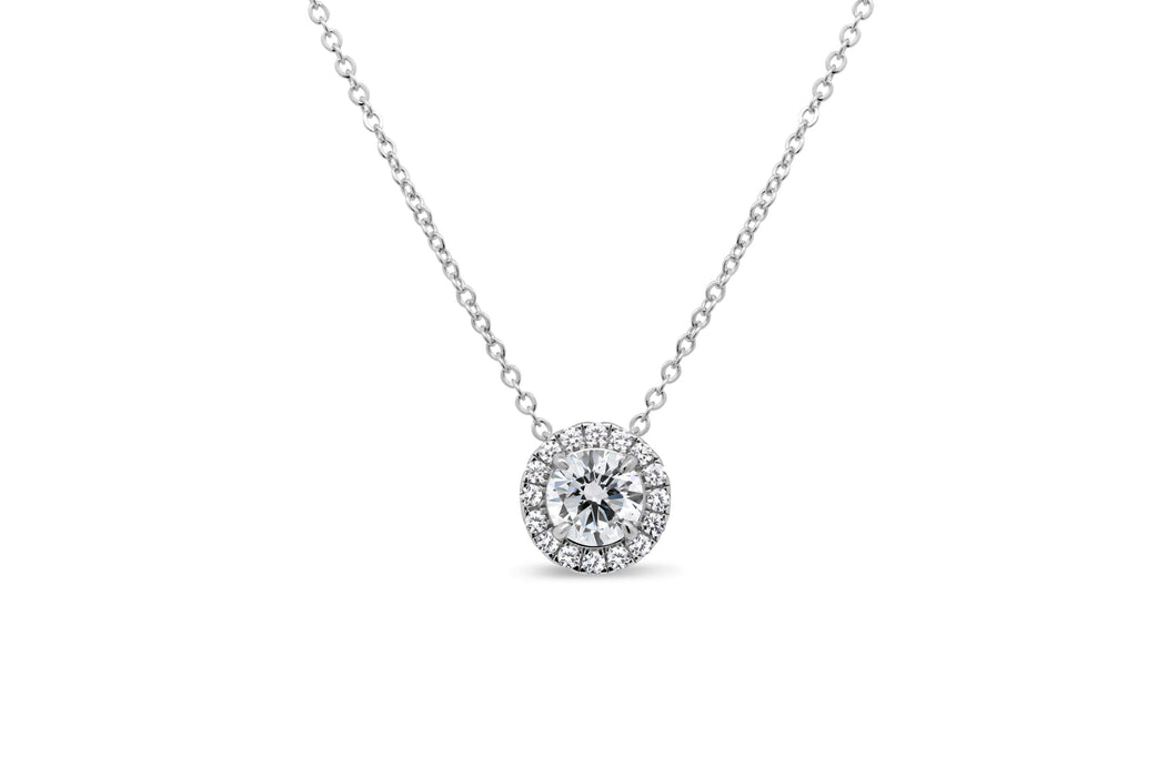 Casablanca Sterling Silver Halo CZ Necklace