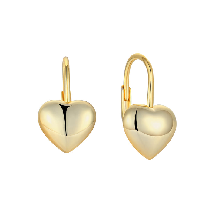 Casablanca Gold Plated Puffy Heart Earrings