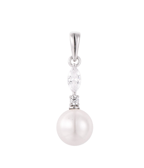 Casablanca Silver Shell Pearl Necklace