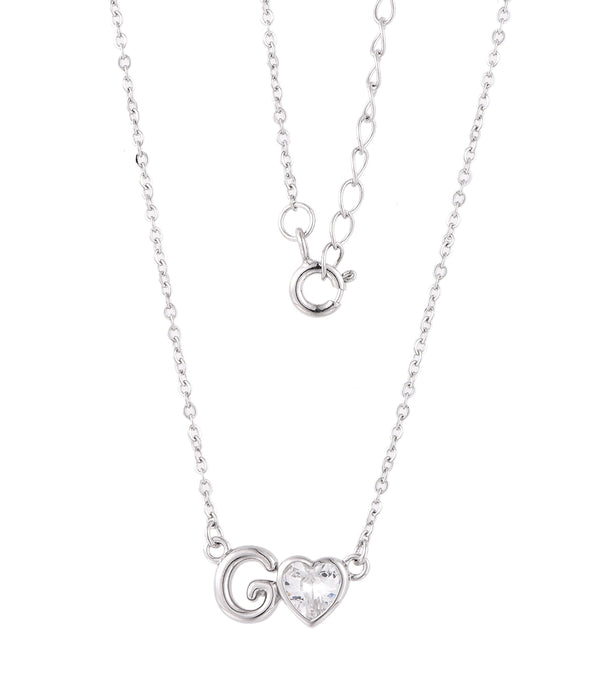 Casablanca Initial Heart Sterling Silver Necklace