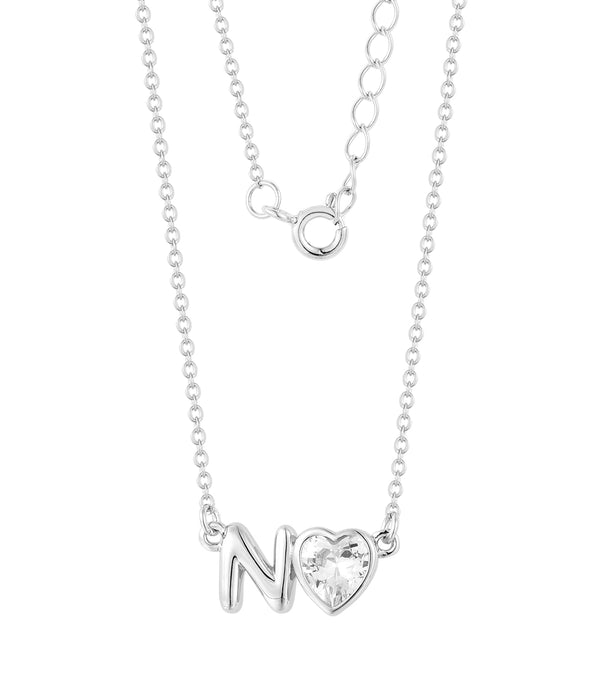 Casablanca Initial Heart Sterling Silver Necklace