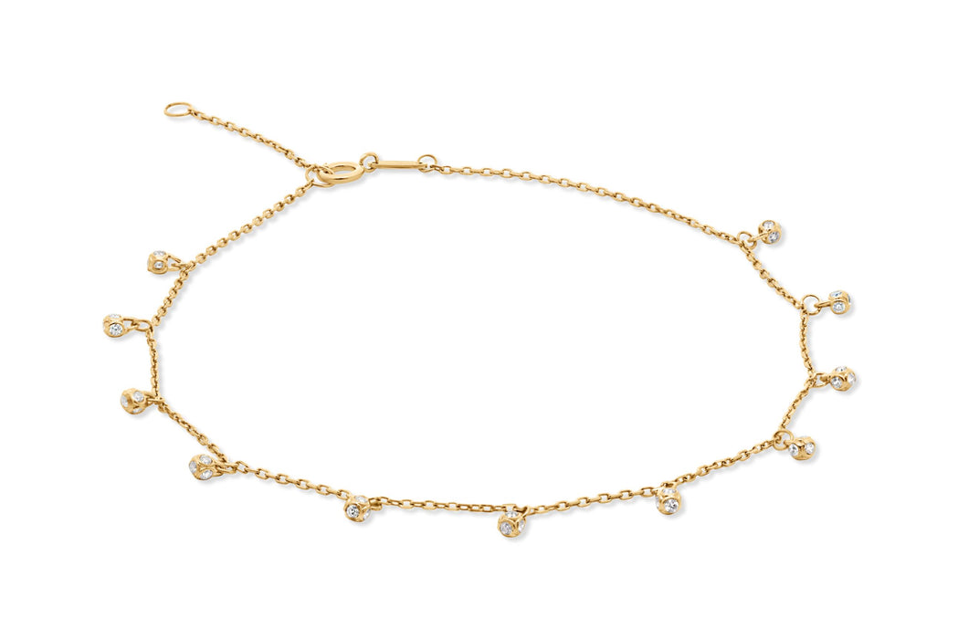 Yellow Gold Dangle Anklet