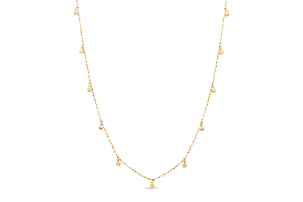 Yellow Gold Dangle Necklace