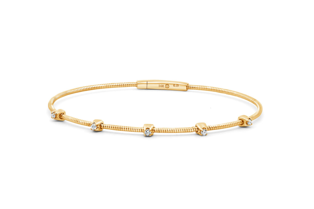 14kt Yellow Gold Diamond Flex Bangle