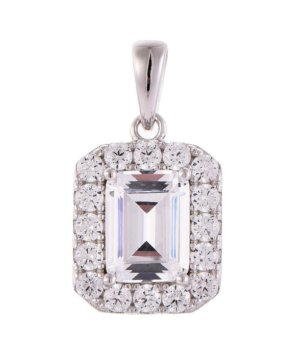 Casablanca Emerald Cut Sterling Silver Necklace