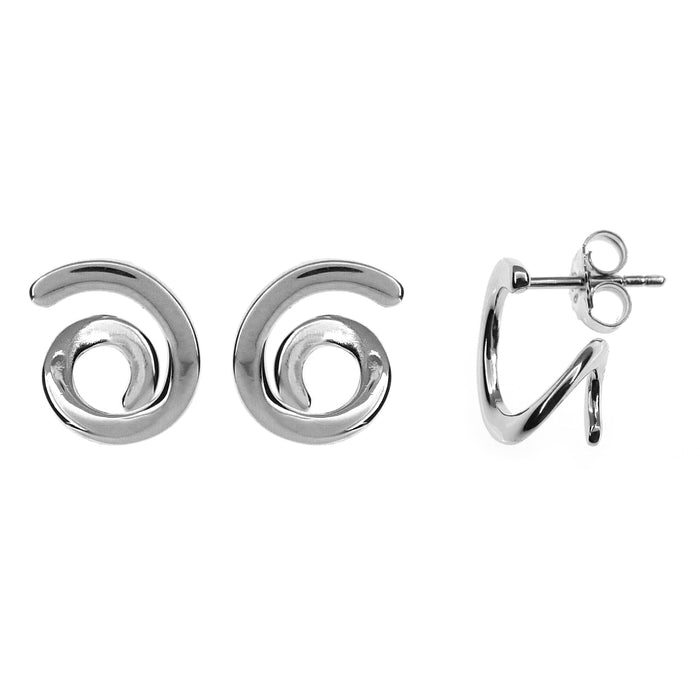 Casablanca Silver Swirl Stud Earrings