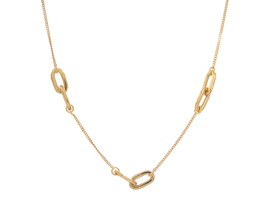 Casablanca Gold Plated Linked Chain Sterling Silver Necklace