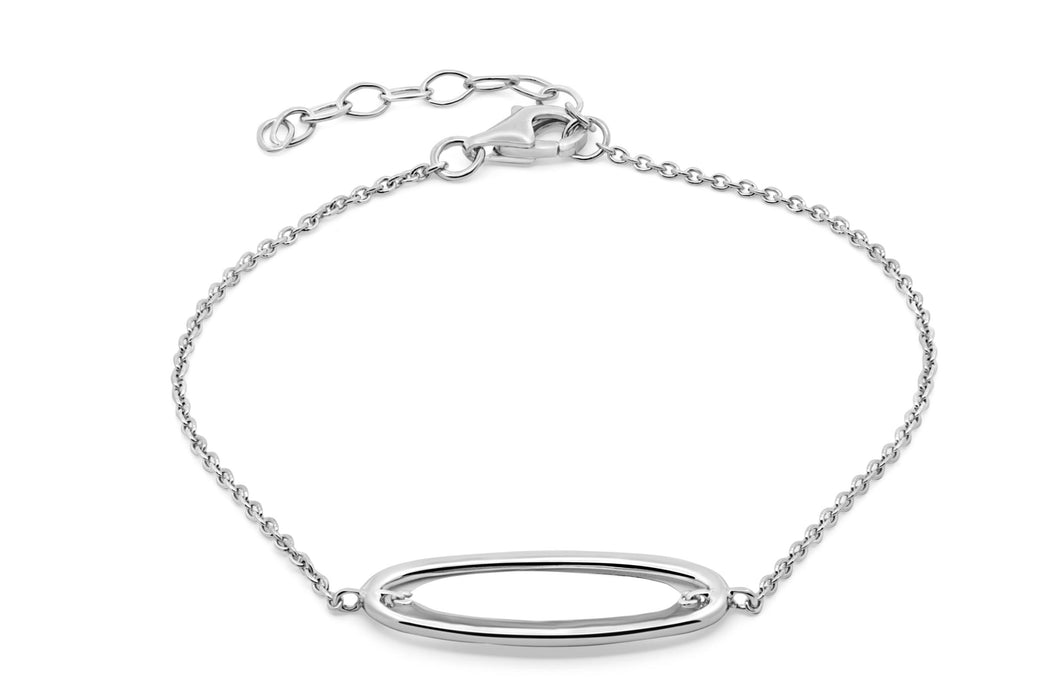 Casablanca Sterling Silver Elongated Oval Bracelet