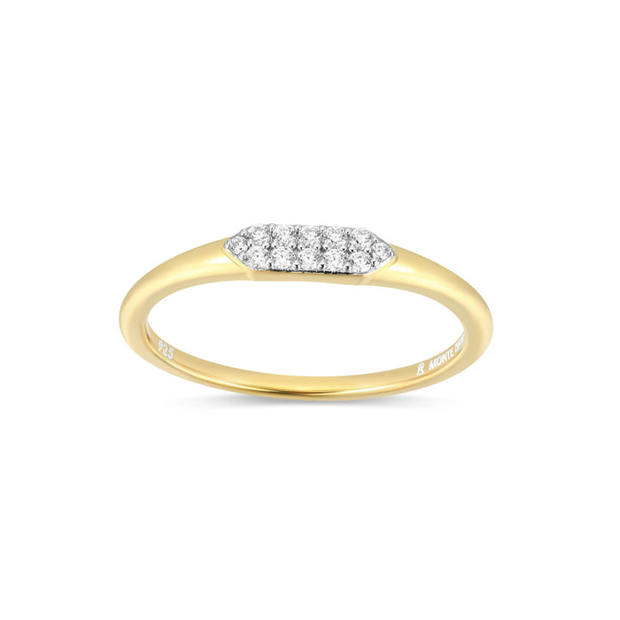 Monte Luna Gold Plated Sterling Silver Double Row Ring