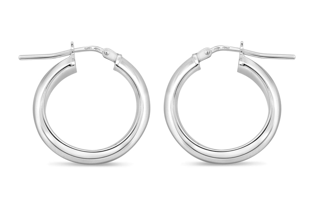 Casablanca Sterling Silver Small Polished Hoop Earrings