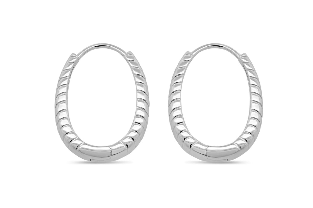 Casablanca Silver Patterned Hoop Earrings