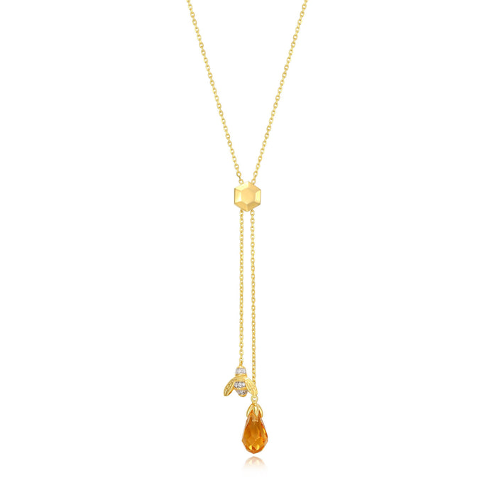 Monte Luna Gold Plated & Citrine Bee Necklace