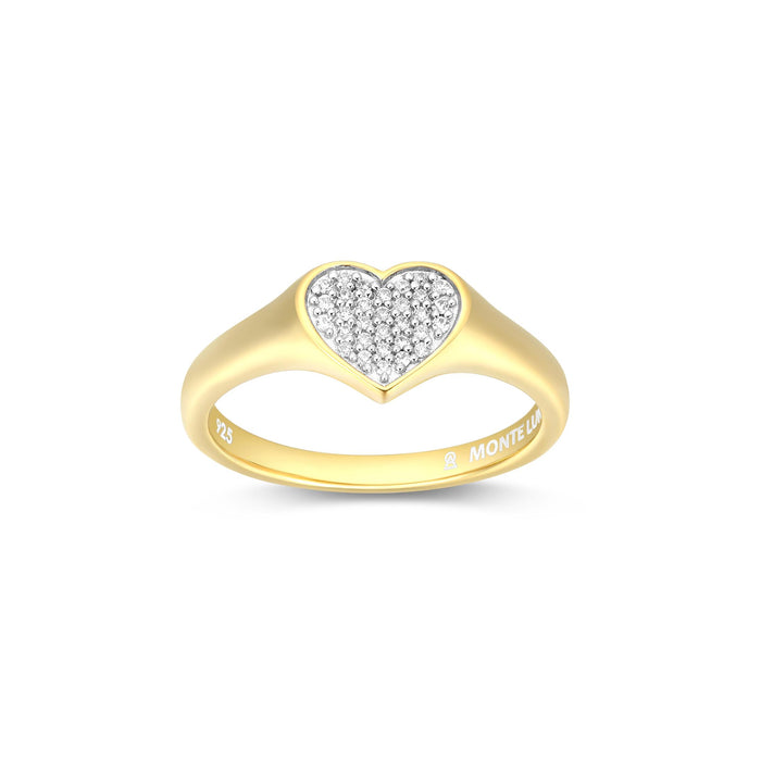 Monte Luna Gold Plated Sterling Silver Heart Ring