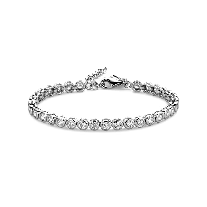 Casablanca Sterling Silver CZ Tennis Bracelet: Large