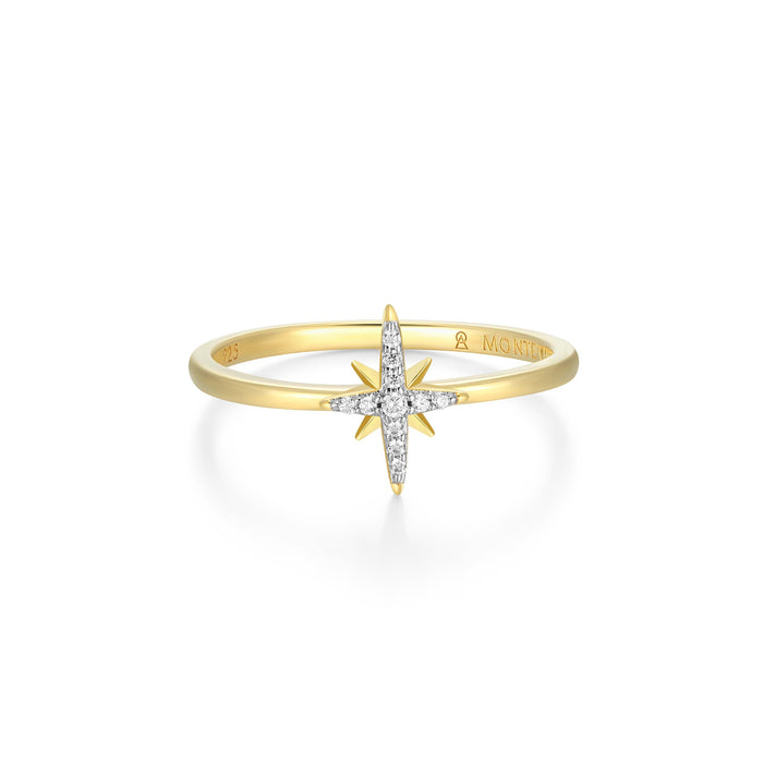 Monte Luna Gold Plated Sterling Silver Star Ring