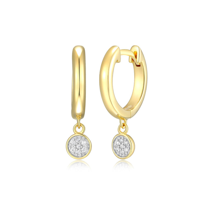 Monte Luna Gold Plated Circle Drop Hoop Earrings