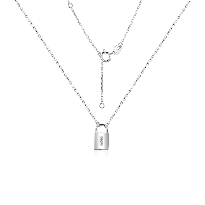 Casablanca Sterling Silver Lock Necklace