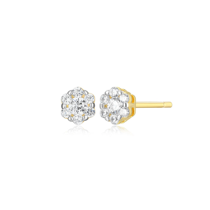 Monte Luna Gold Plated Cluster Stud Earrings