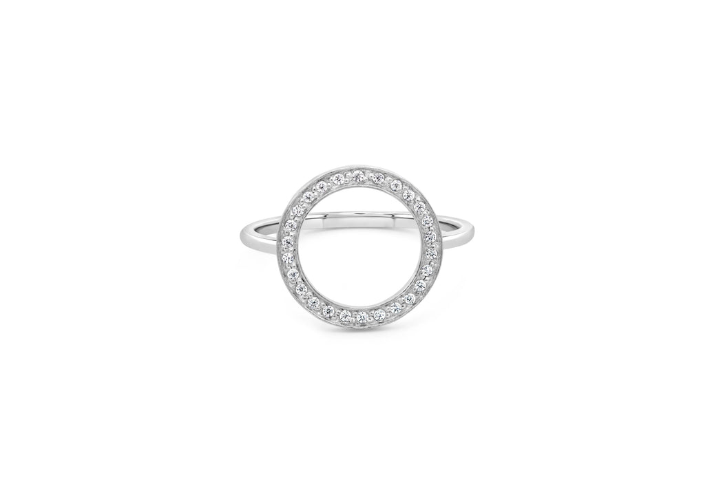 Silver CZ Circle Ring