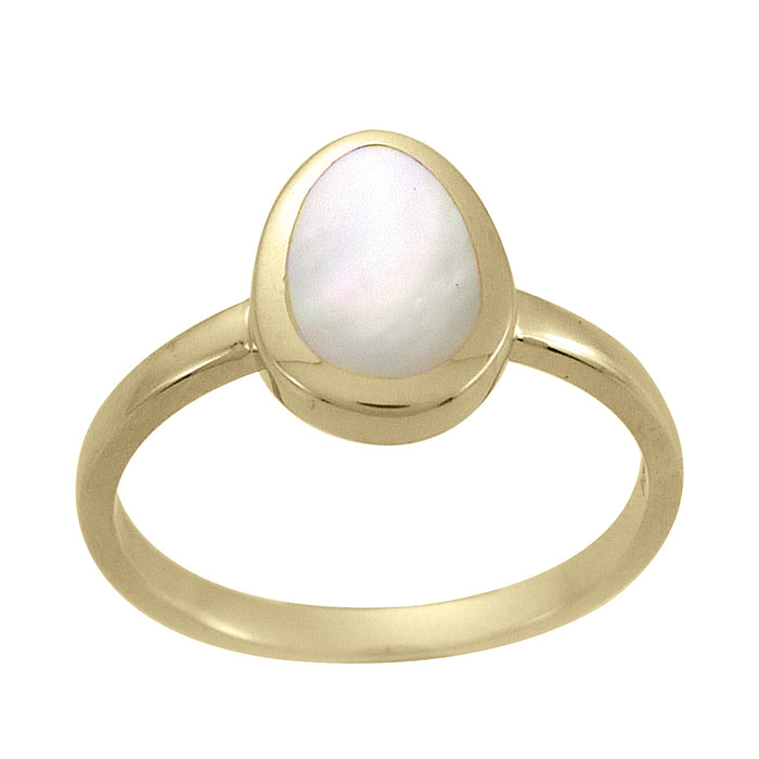 Casablanca Gold-Plated Mother of Pearl Sterling Silver Ring