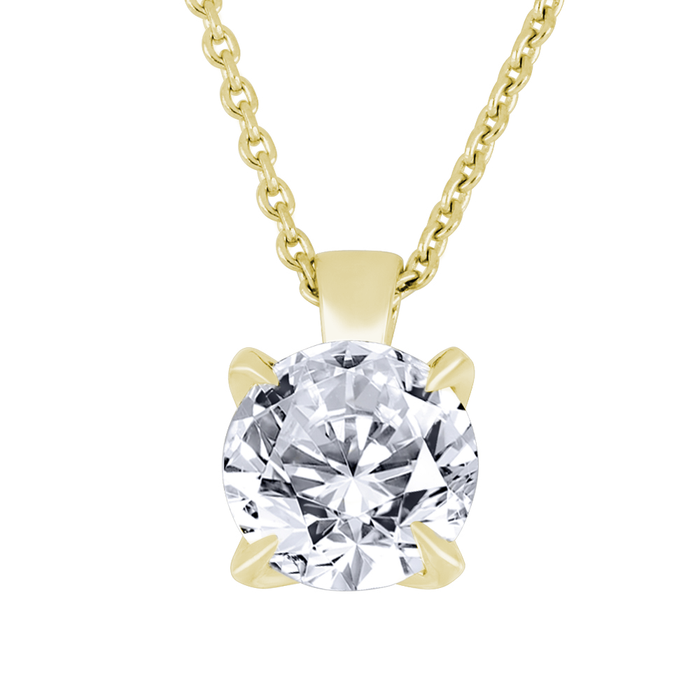 Casablanca Sterling Silver Yellow Gold Plated Lab Grown Round .50CT TDW Diamond Necklace