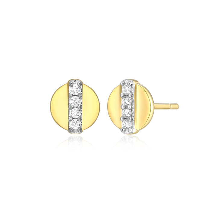 Monte Luna Gold Plated Button Stud Earrings