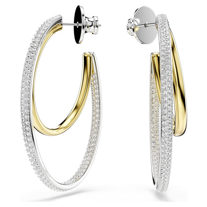 Swarovski Hyperbola Two-Tone Hoop Earrings