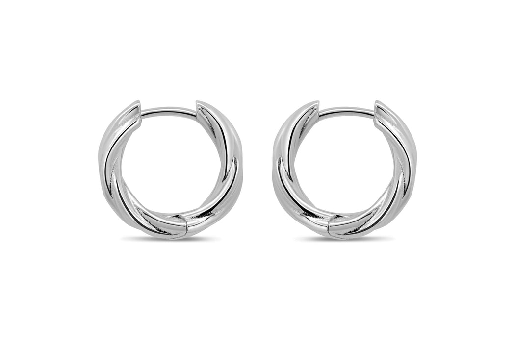 Casablanca Silver Twisted Hoop Earrings: Small